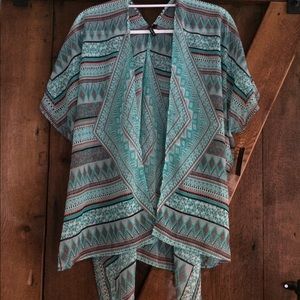 Turquoise sheer shawl